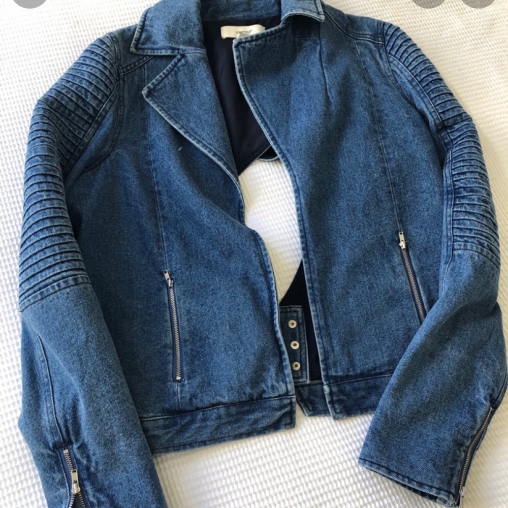 Cameo the label denim moto jacket size S